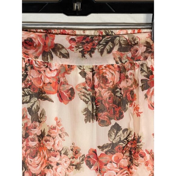 wrapper skirt floral layered sheer elastic waist polyester ruffle x small READ - Picture 6 of 10